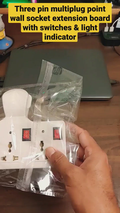 3 Pin Multi Plug Point  Cordless Wall Socket Extension Board